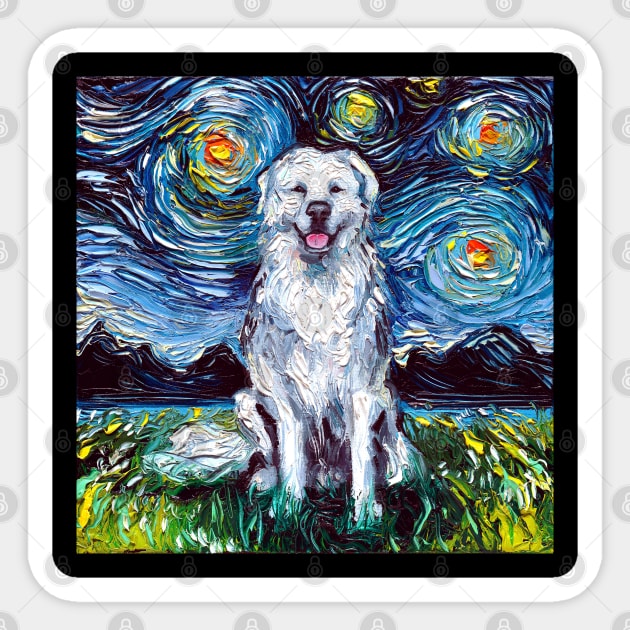 Great Pyrenees Night Sticker by sagittariusgallery